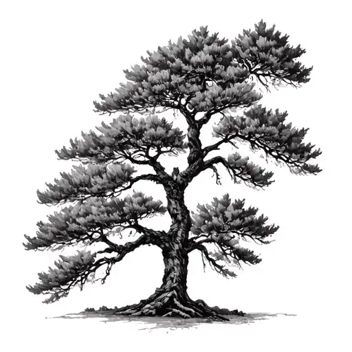 Lebanese Cedar Tree tattoo design idea