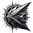 large arrowhead outline tattoo design idea