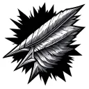 large arrowhead outline tattoo design idea