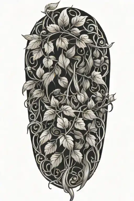 hanging vines wrapping tattoo design idea