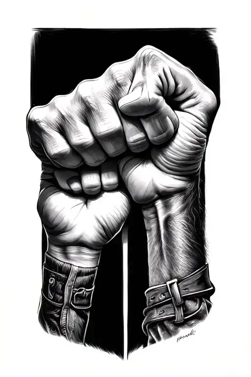 father and son friends forever fist bumping fist tattoo design idea