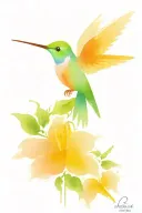 humming-bird tattoo design idea