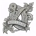 hooligan h logo tattoo design idea