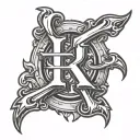 hooligan h logo tattoo design idea