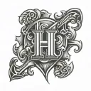 hooligan h logo tattoo design idea