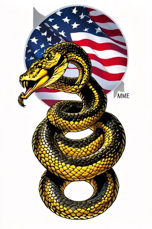 don't tread on me snake patriot yellow 2nd amendment tattoo design idea