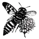 honeybee, atlas moth, sweat pea, chrysanthemum tattoo design idea