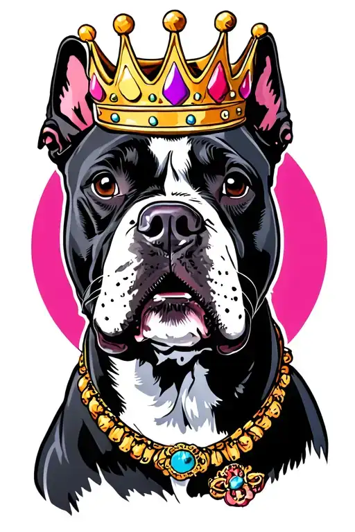 pitbull princess crown tattoo design idea