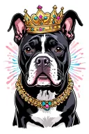 pitbull princess crown tattoo design idea