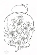 SAGGITARIUS MOON WITH FLOWERS tattoo design idea