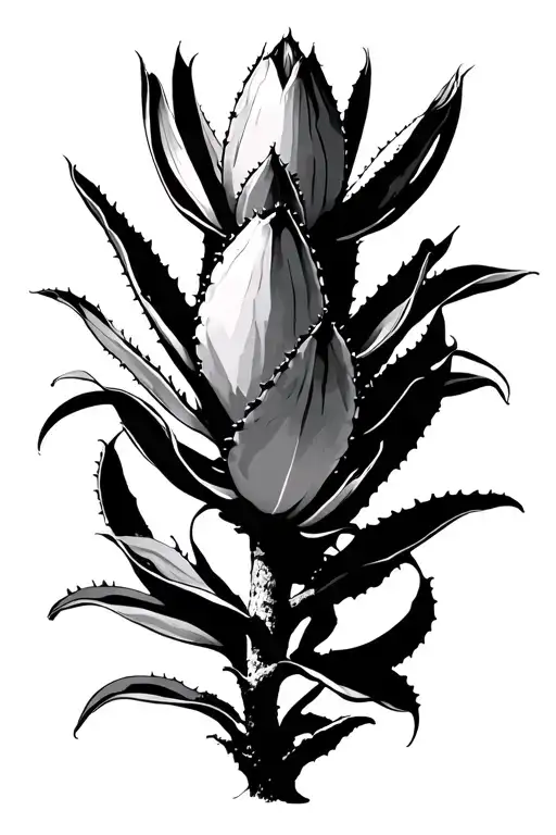 agave plant holy tattoo design idea