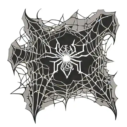 blackwork with spider webs wrapping tattoo design idea