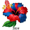 The number 1804 the Haitian flag the hibiscus flower tattoo design idea