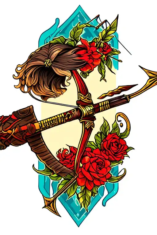 bow and arrow tattoo design idea