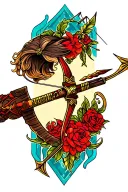 bow and arrow tattoo design idea