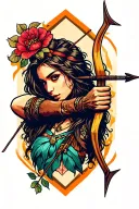 bow and arrow tattoo design idea
