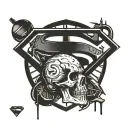 Superman logo with reference to a skull and gladiator the movie tattoo design idea