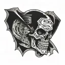 Superman logo with reference to a skull and gladiator the movie tattoo design idea