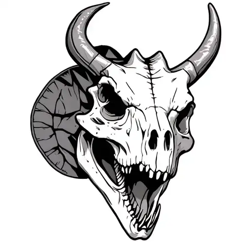 triceratops skull tattoo design idea