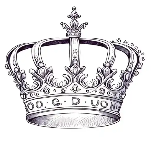 crown and words written tattoo design idea