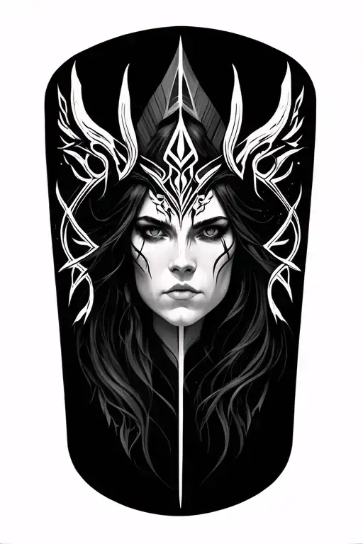 hela Nordic mythology realistic tattoo tattoo design idea