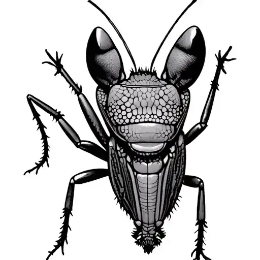 Grasshopper view from above tattoo design idea