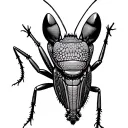 Grasshopper view from above tattoo design idea