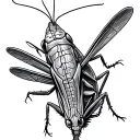 Grasshopper view from above tattoo design idea