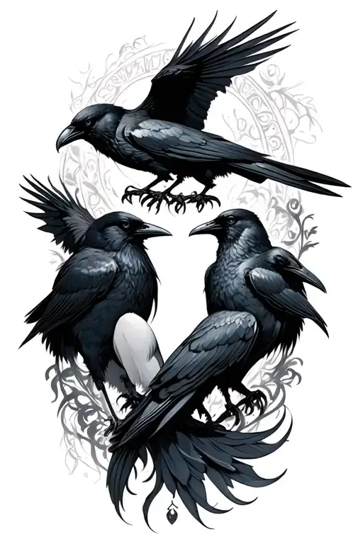 Morrigan and crows tattoo design idea