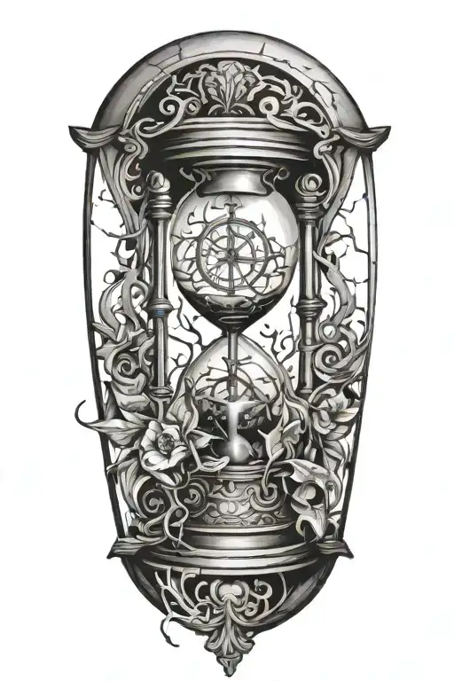 Shattered hourglass  tattoo design idea