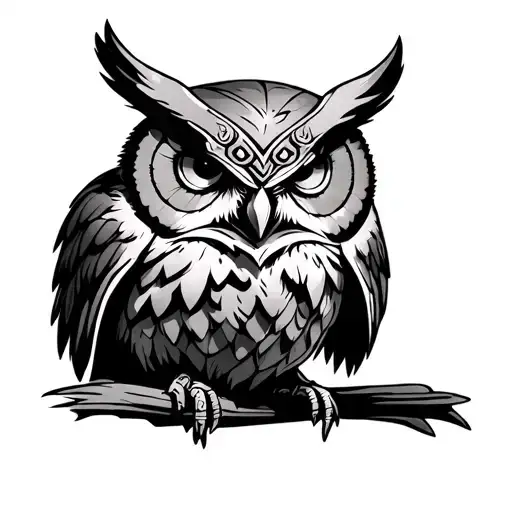 Viking Owl tattoo design idea