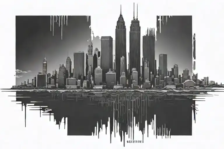 the city of detroit that looks like gotham city  tattoo design idea