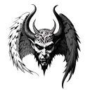 Devil And Angel Neck tattoo design idea