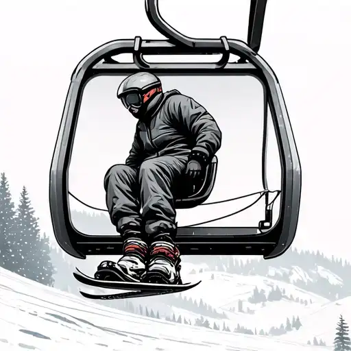 Ski lift tattoo design idea