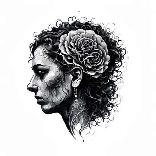 overthinking head tattoo design idea