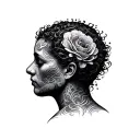 overthinking head tattoo design idea