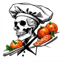 Skeleton Chef tattoo design idea