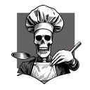 Skeleton Chef tattoo design idea