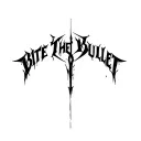 "Bite The Bullet" "Bite The Bullet" Dense black gothic script fused with abstract forms. Combines language and symbolism Blackwork tattoo design idea