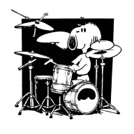 Snoopy playing drums tattoo design idea