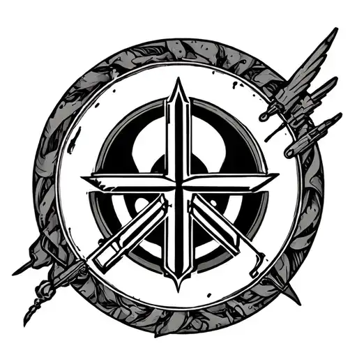 star wars imperial logo surrounded tattoo design idea