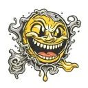 melting smiley face tattoo design idea