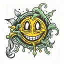 melting smiley face tattoo design idea