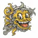 melting smiley face tattoo design idea