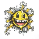 melting smiley face tattoo design idea