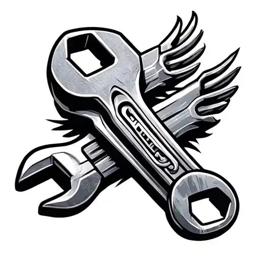 wrench transforming tattoo design idea