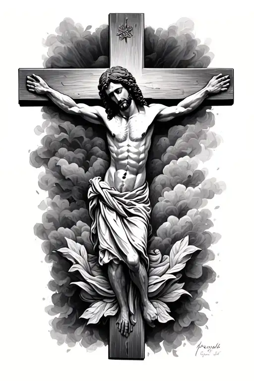 jesus cross tattoo design idea
