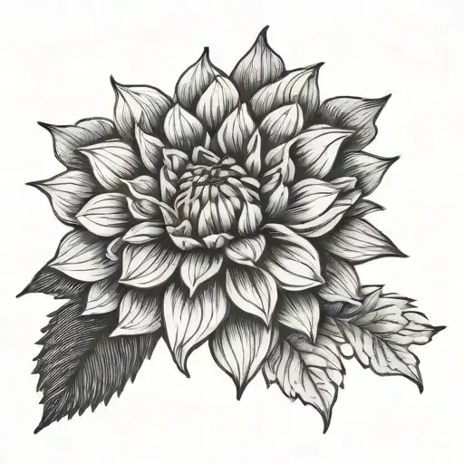Dahlia Flower tattoo design idea