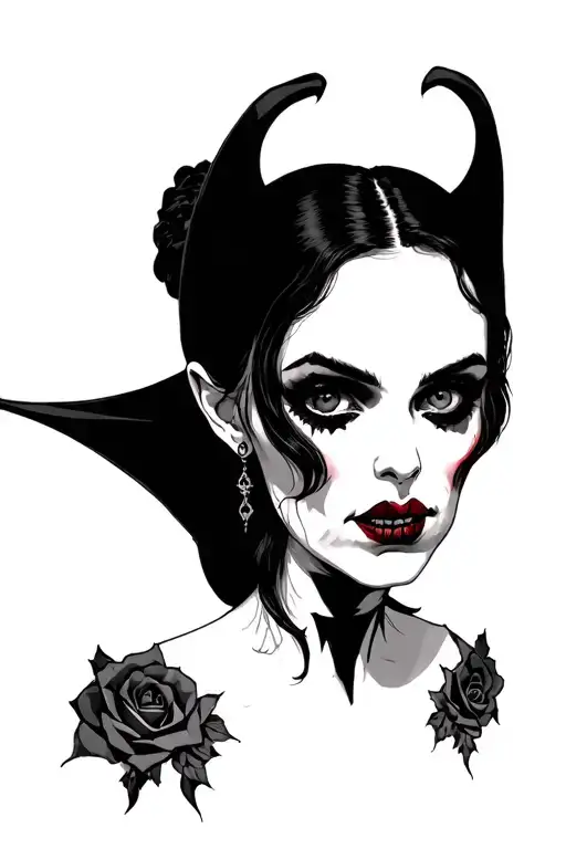 Dracula girl tattoo design idea