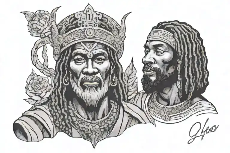 Oya (Yoruba) with jesus tattoo design idea